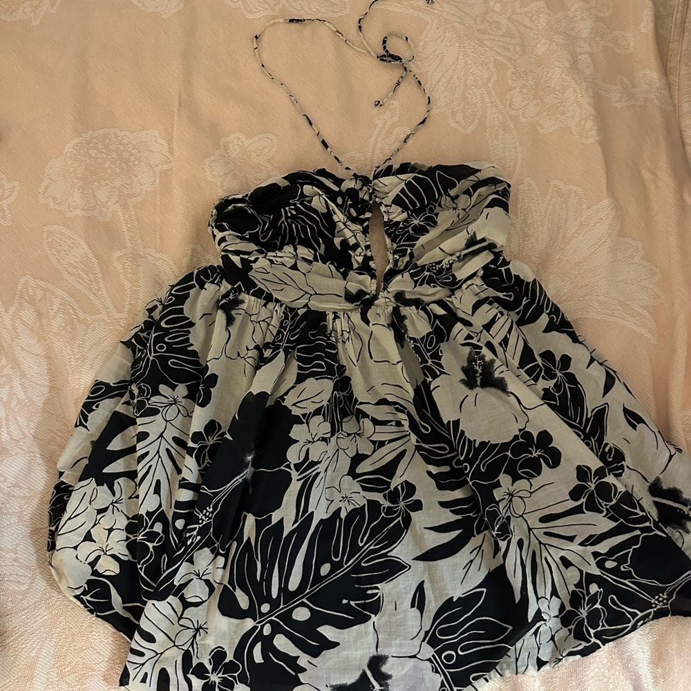 Black and White Halter Mini Sundress